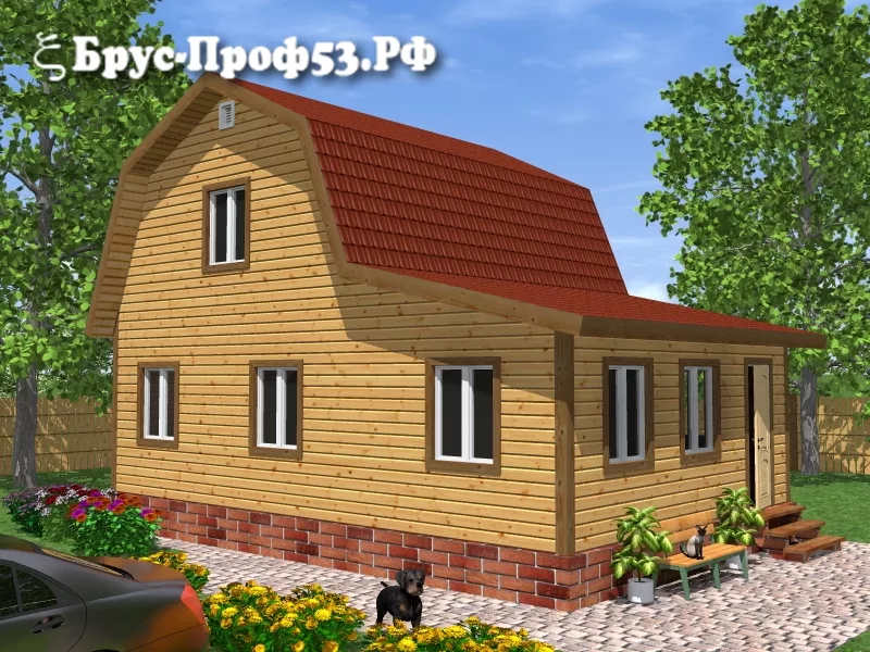 Дом из бруса D29 — 6×9 м