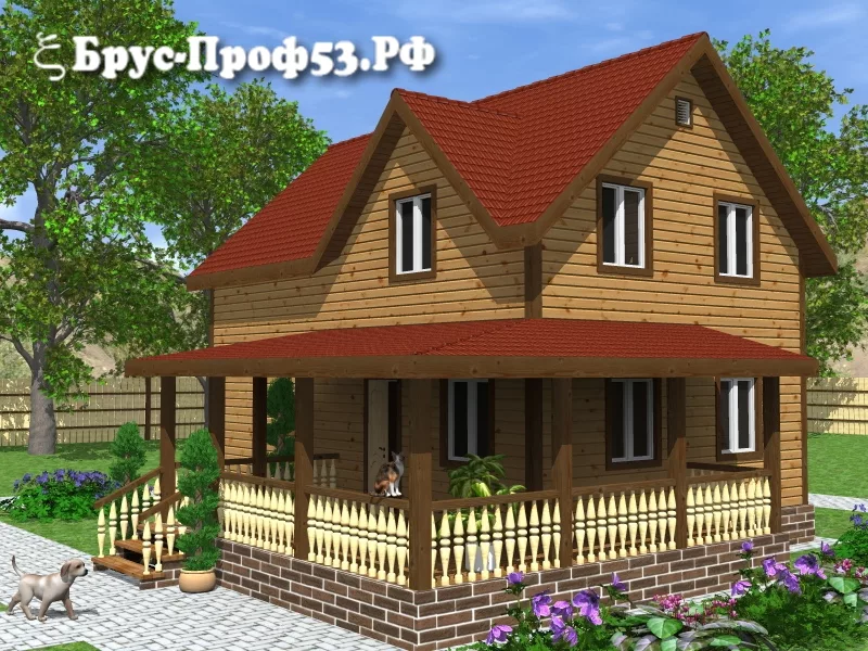 Дом из бруса D30 — 9×10,5 м
