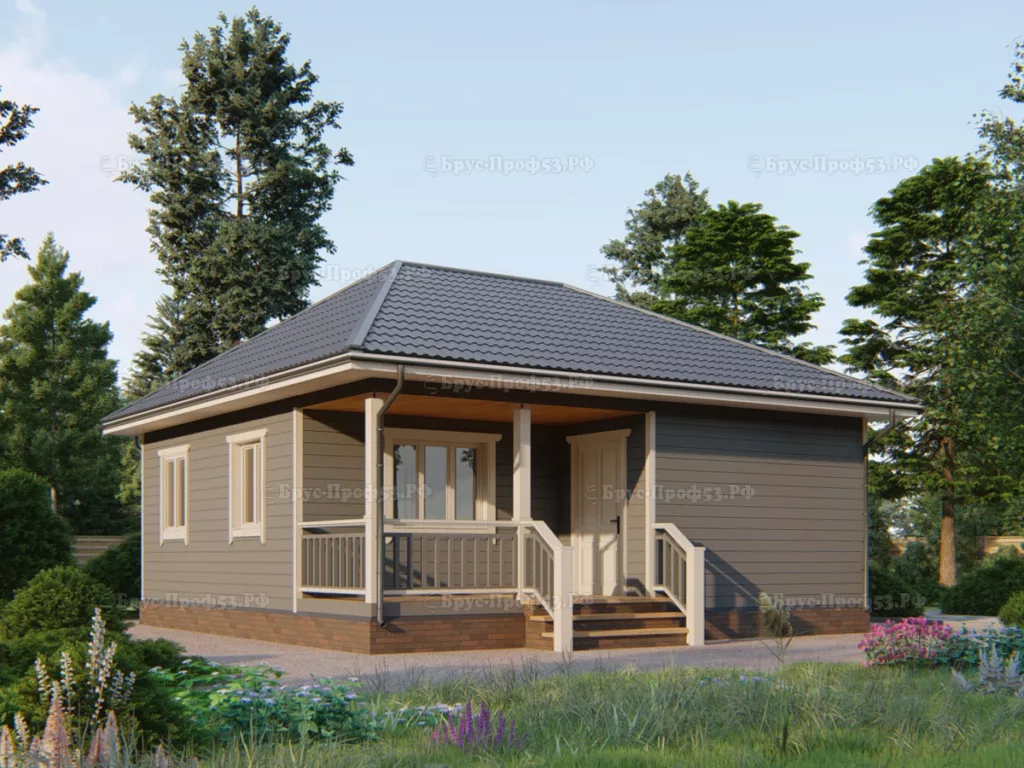Каркасный дом Dk 116 — 56,4 м², 8×8 м