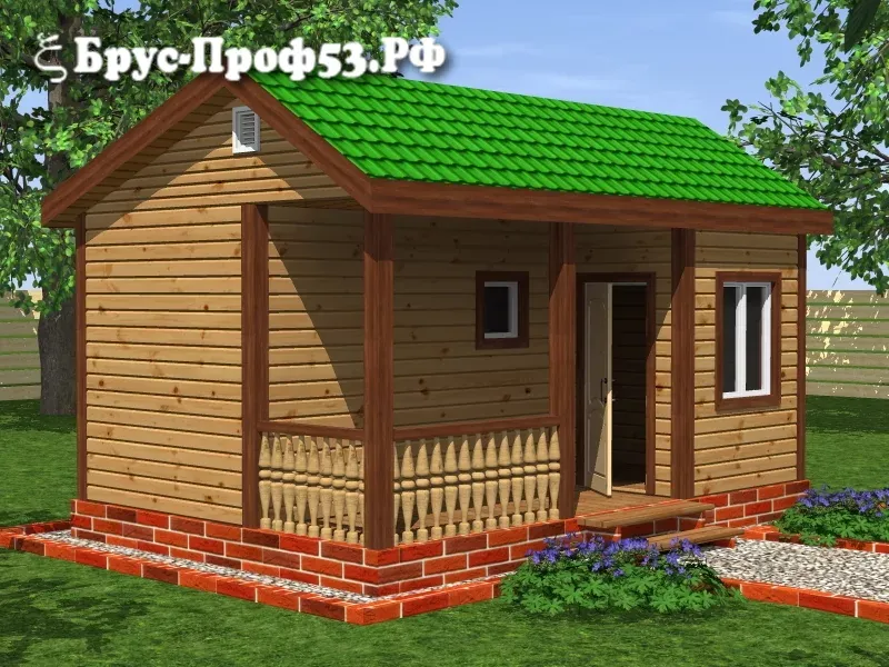 Проект бани из бруса B14