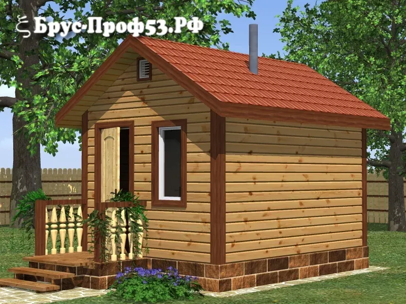 Проект бани из бруса B19