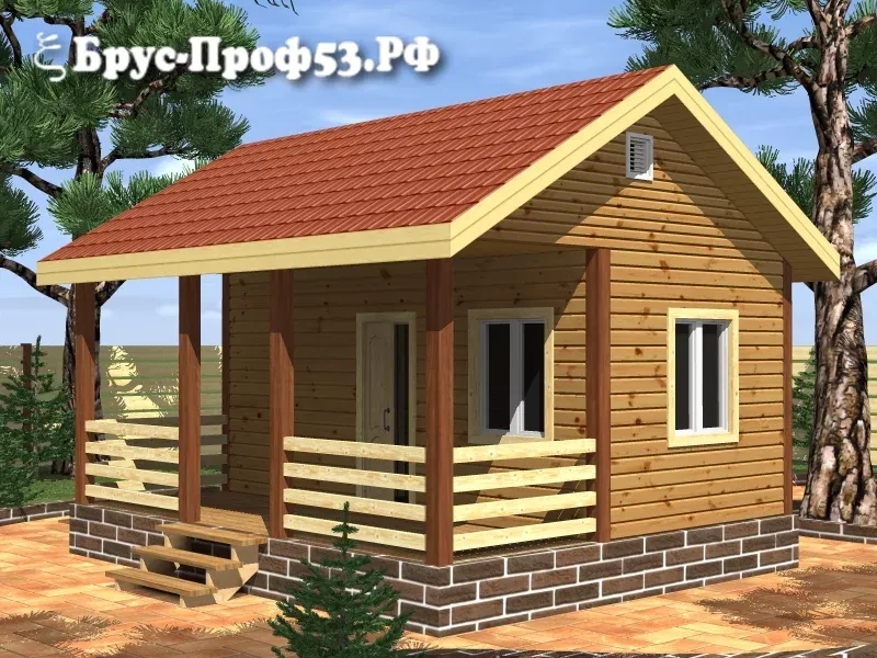 Проект бани из бруса B2