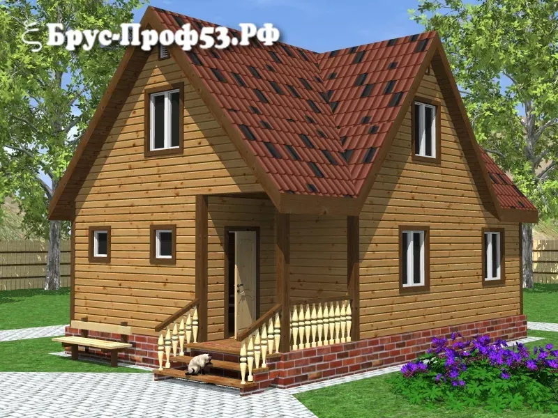Проект дома из бруса: D22