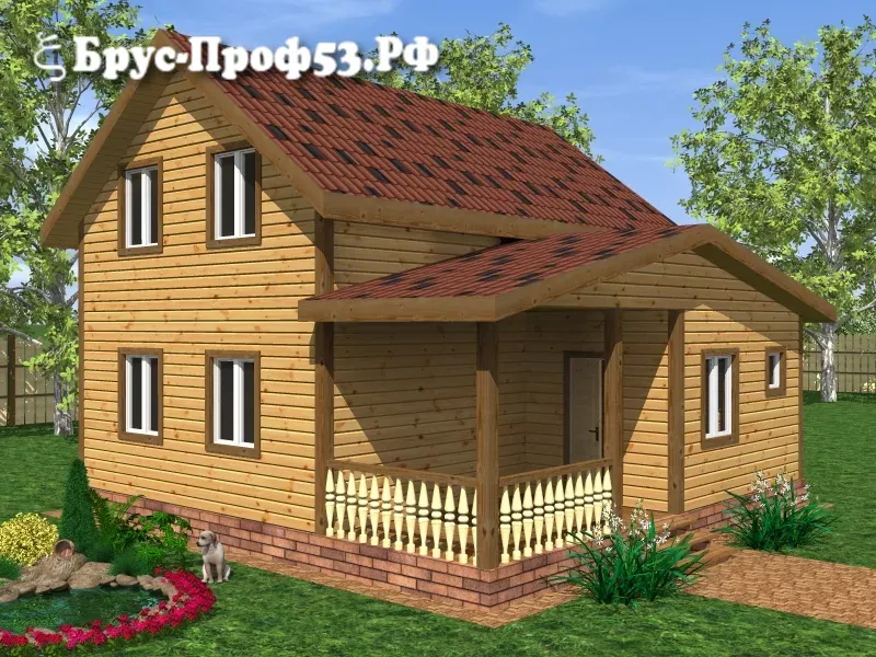 Проект дома из бруса: D28