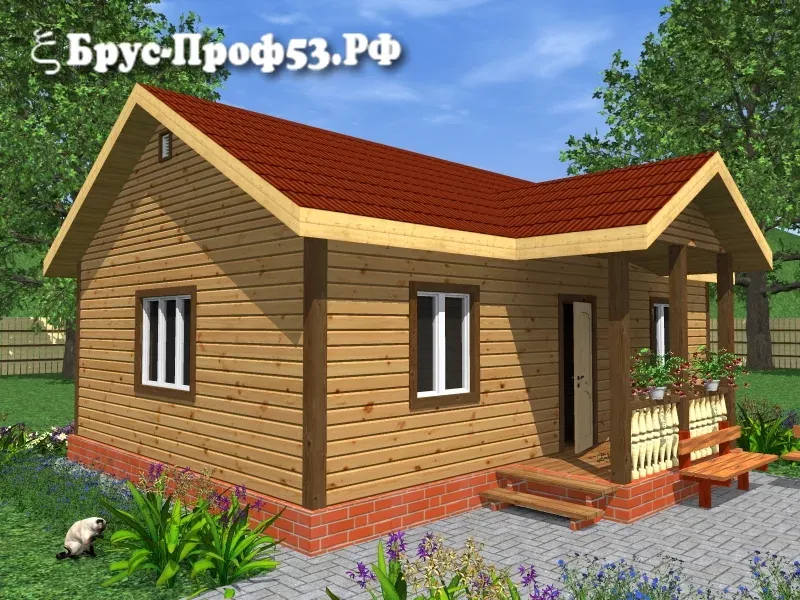 Дом из бруса D6 — 6×9 м