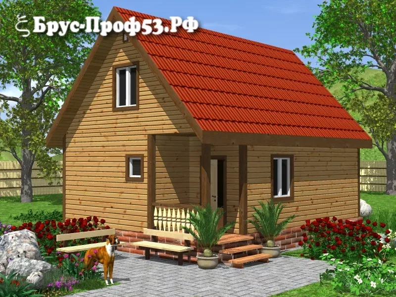 Дом из бруса D7 — 6×8 м