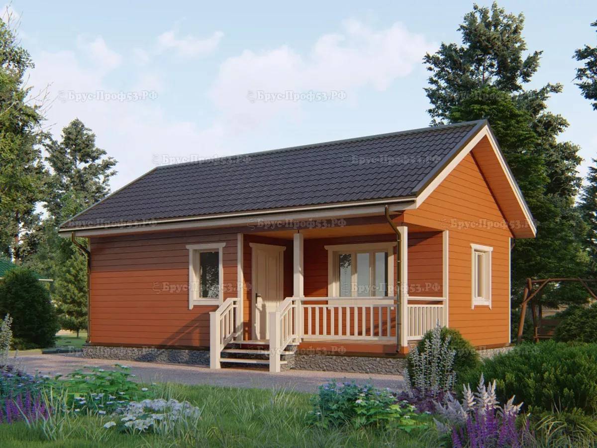 Каркасный дом Dk 14 — 48,1 м², 9×6 м