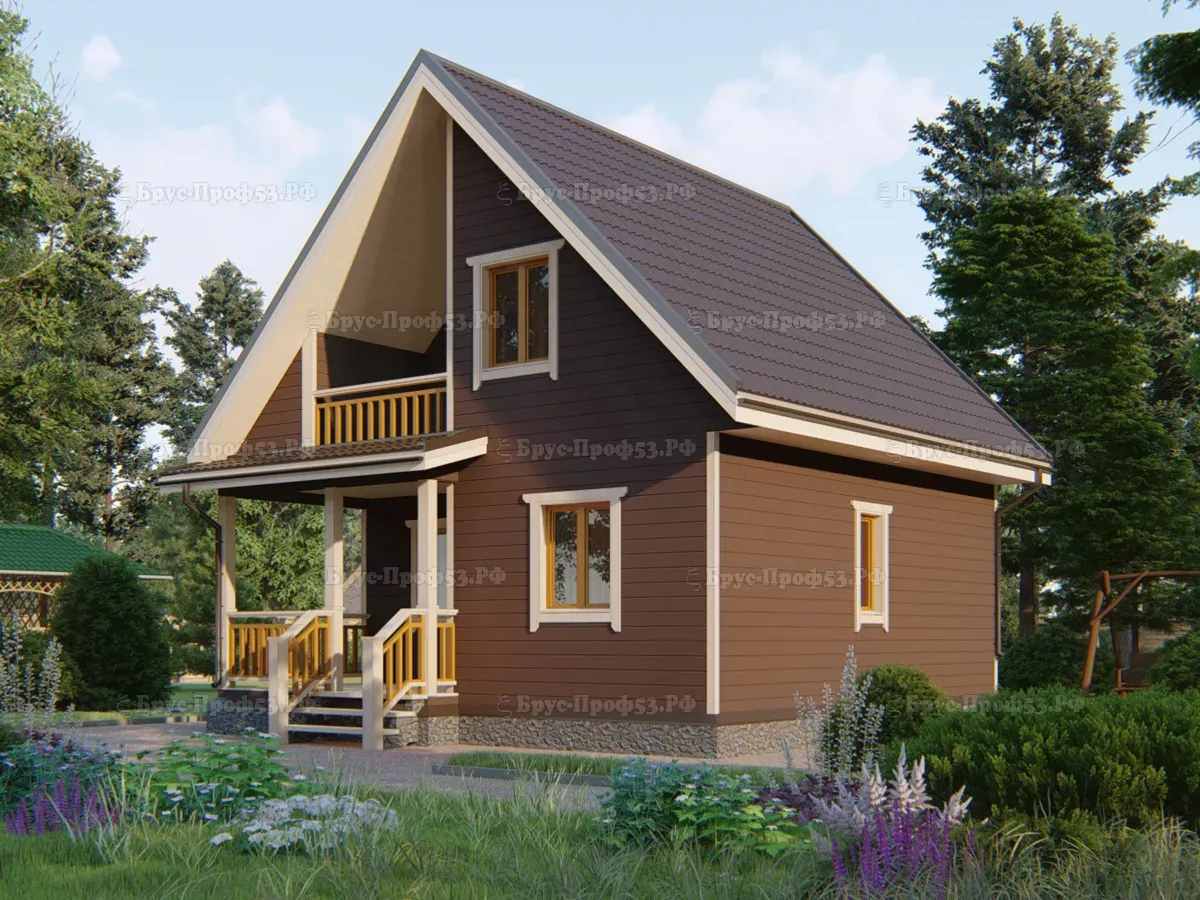 Каркасный дом Dk 15 — 73,5 м², 7×7 м