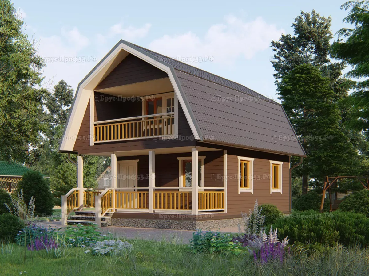 Каркасный дом Dk 49 — 74,7 м², 8×6 м