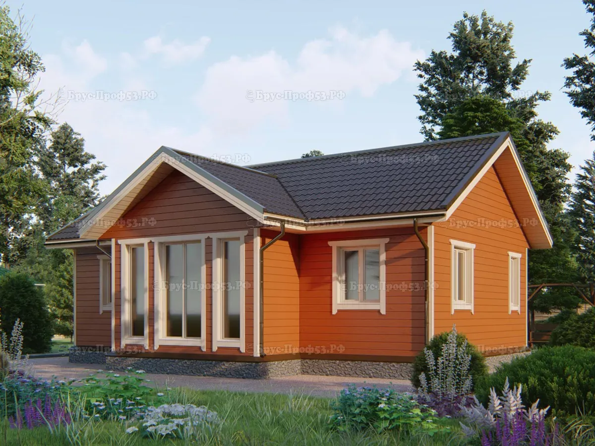 Каркасный дом Dk 52 — 60,6 м², 10×7,5 м